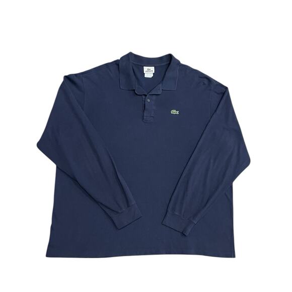 Lacoste Polo Shirt Sz FR 8 3XL XXXL Mens Knit Long Sleeve Preppy Navy Blue Logo